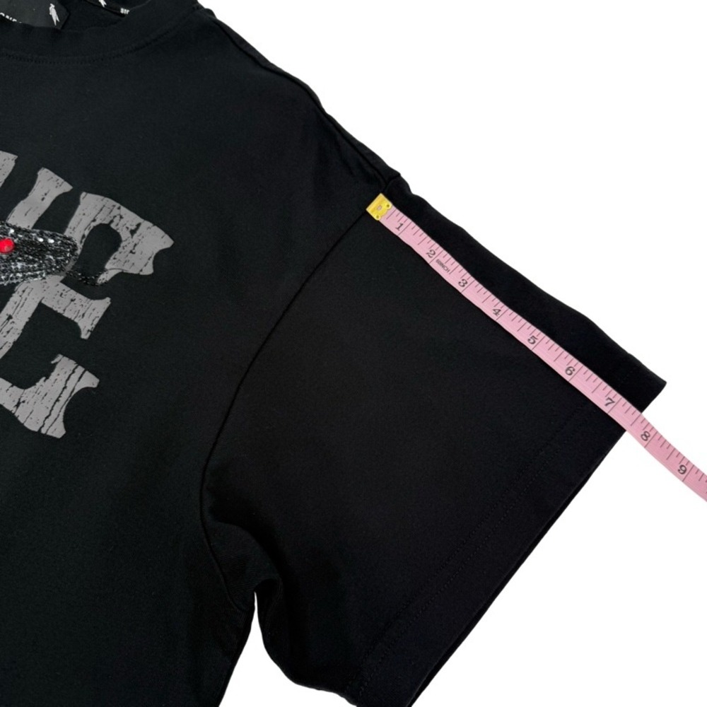 STONE FALCON XL T-Shirt Black Snake Rose Rhinestone Graphic Streetwear Tee - Picture 7 of 11